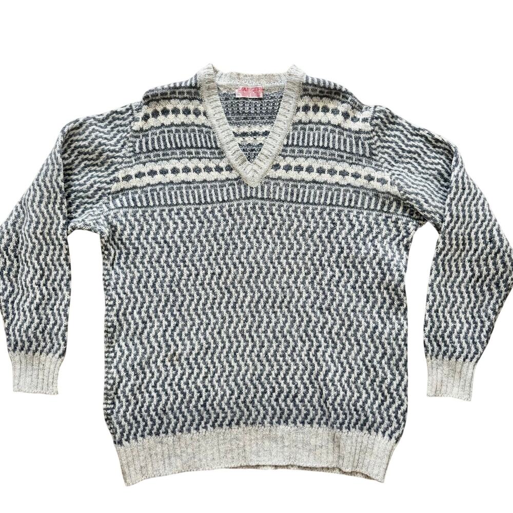 Rare Vintage 1950's Jaeger Paris Shetland Wool Pullover Sweater Made In Scotland